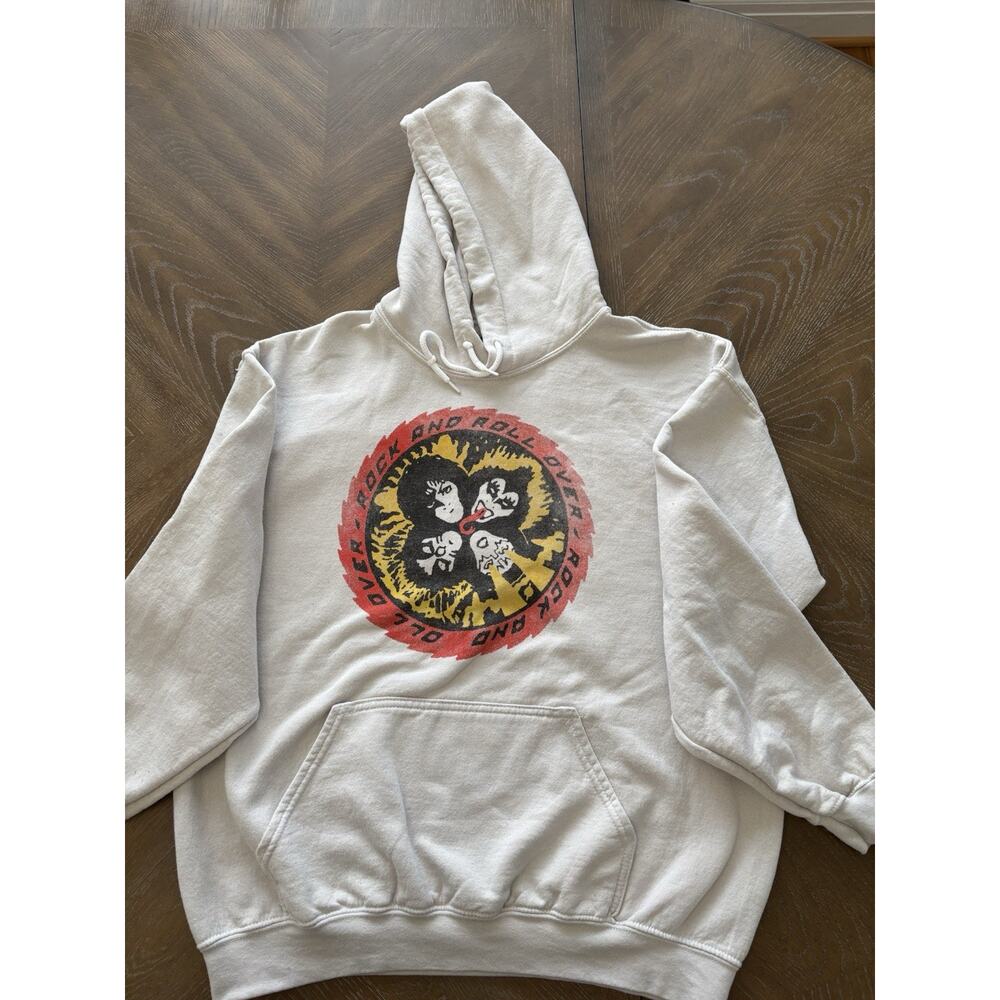 KISS Rock and‎ Roll Over Graphic Hoodie Size Medium